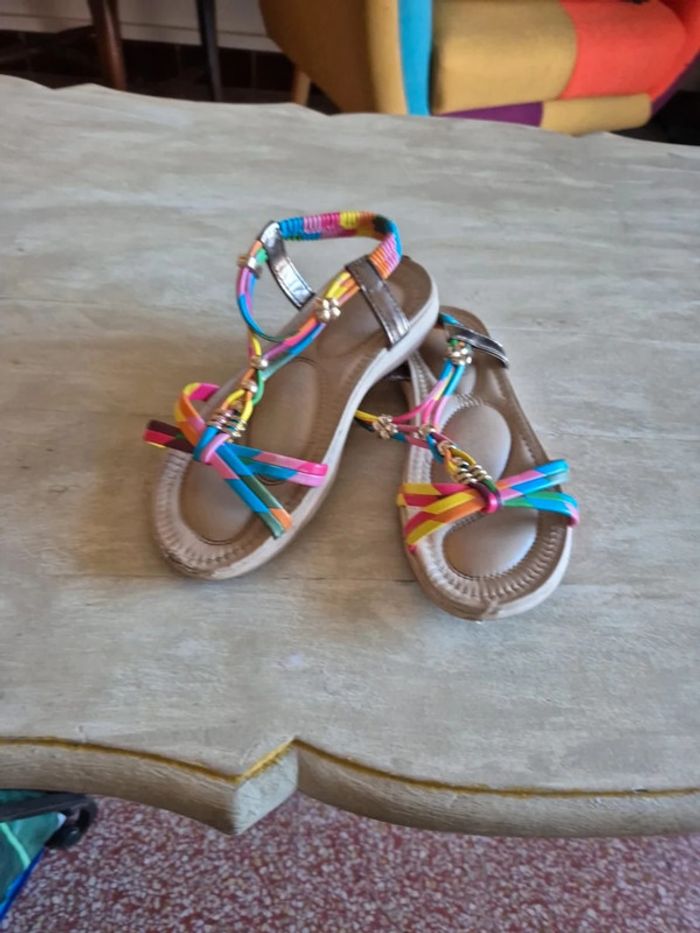Sandale plate multicolor