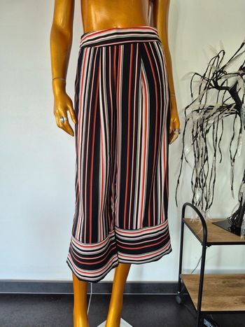 Pantalon Large Court Femme Noir