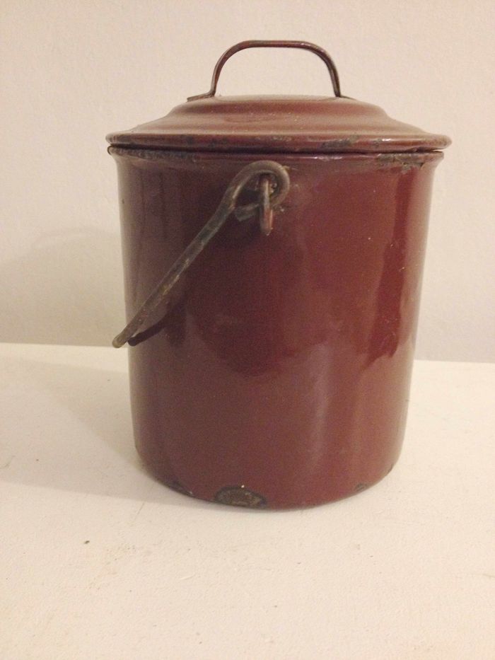 Ancien mini sceau bordeaux avec anse et couvercle pour décoration ou autre - photo numéro 3