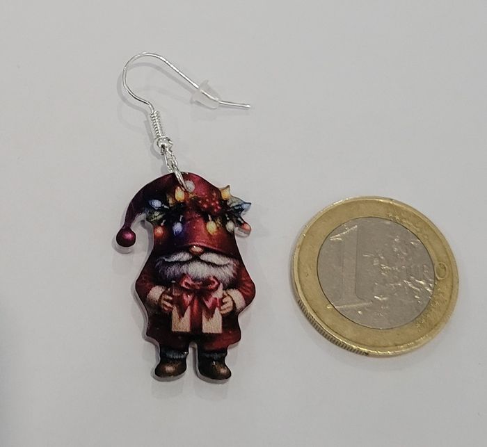 BOUCLES D'OREILLES GNOME NOEL ! NEUVE ! MODELE 5 - photo numéro 3