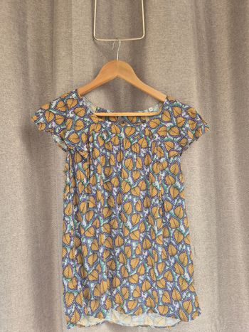 Top Fluide 100% Viscose - Imprimé Feuilles 🌿 (Taille 42)
