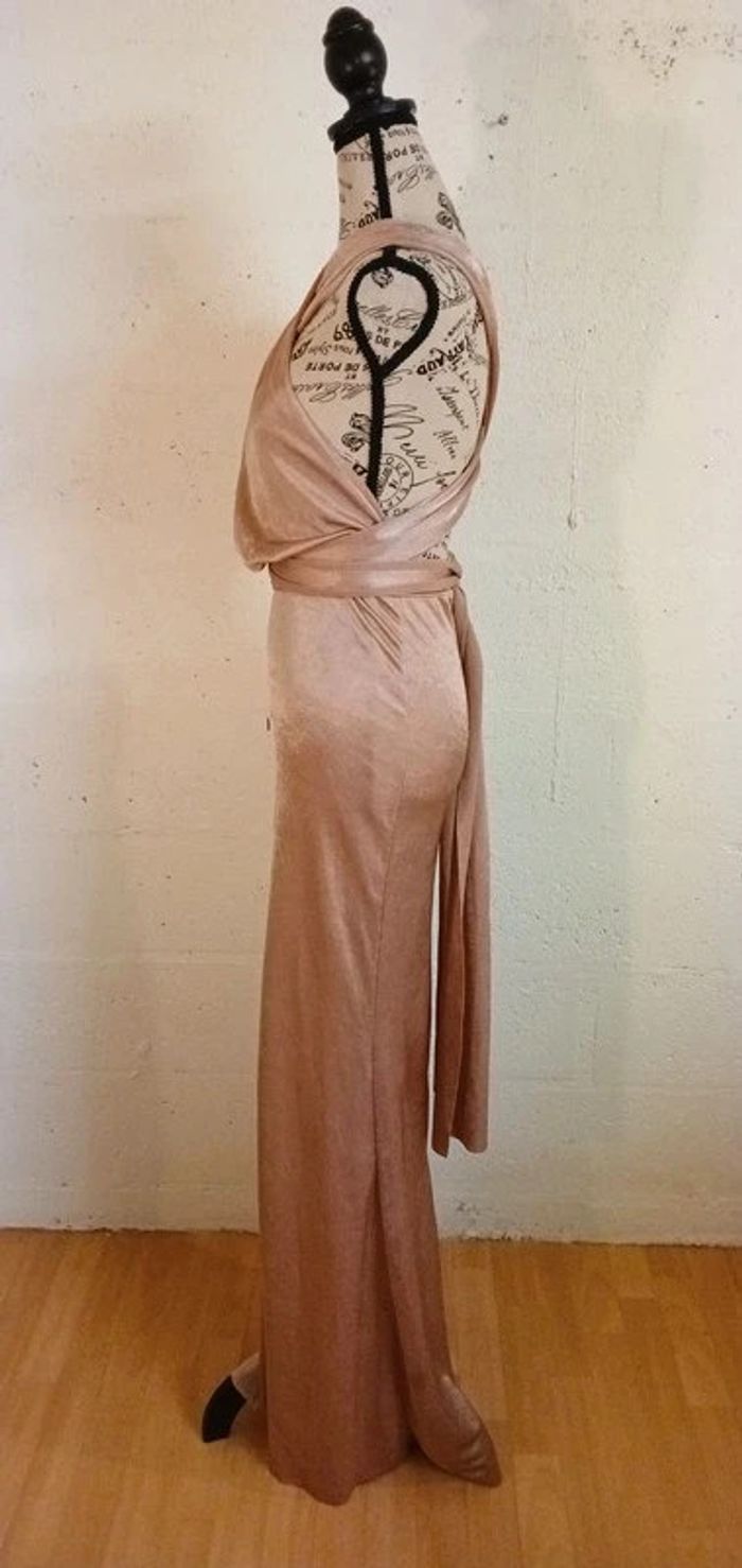🌸 Robe longue rose poudrée multipositions – TFNC – Taille S – Bon état - photo numéro 5