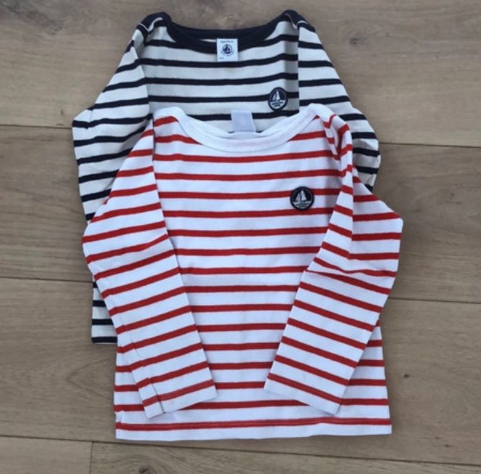 Lot de 2 Marinières petit bateau 3/4 ans