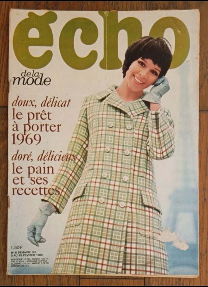 Ancien magazine Écho de la mode 1969 N°6 Vintage