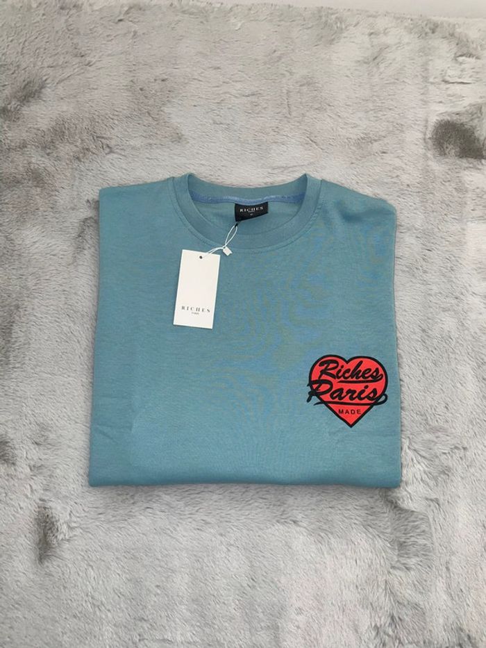 T-shirt Riches Paris oversize bleu - Taille M - photo numéro 2