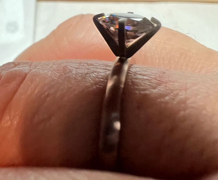 bague solitaire rose mate effet brossé - photo numéro 4