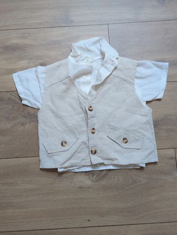 Haut cérémonie vintage chemise et veston en lin 12 mois