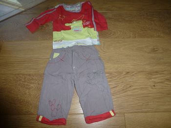 Ensemble pantalon gris + T-shirt manches longues Orchestra - 1 an