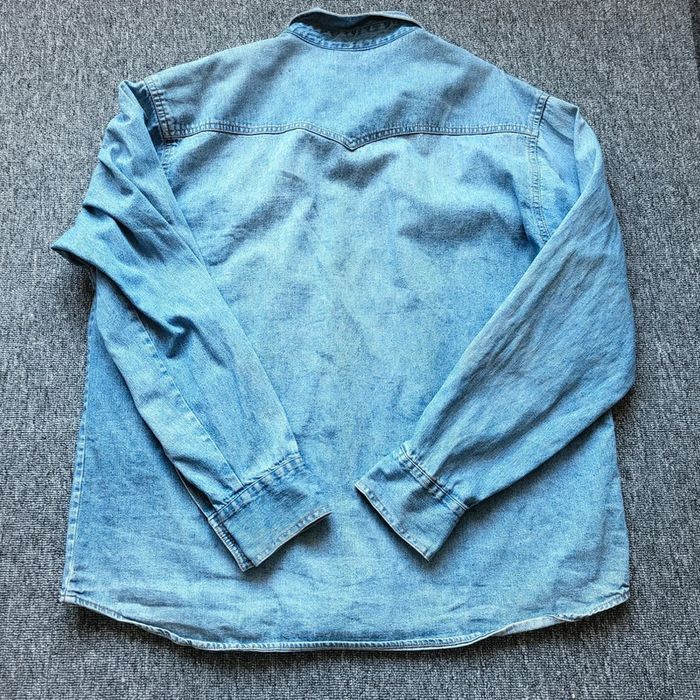 Chemise en Jean Homme Exit – Style Western – Délavage Bleu Clair – Taille L Vintage - photo numéro 9