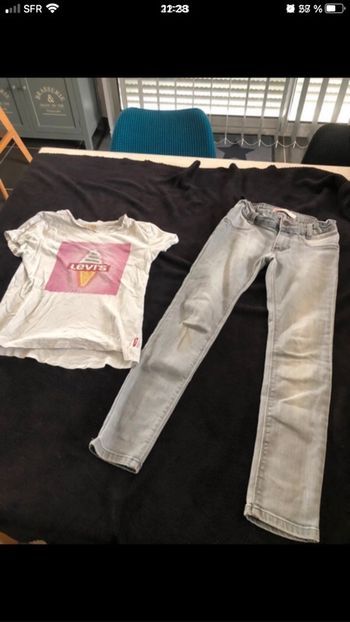 Jeans levi’s et tee shirt fille 8 ans