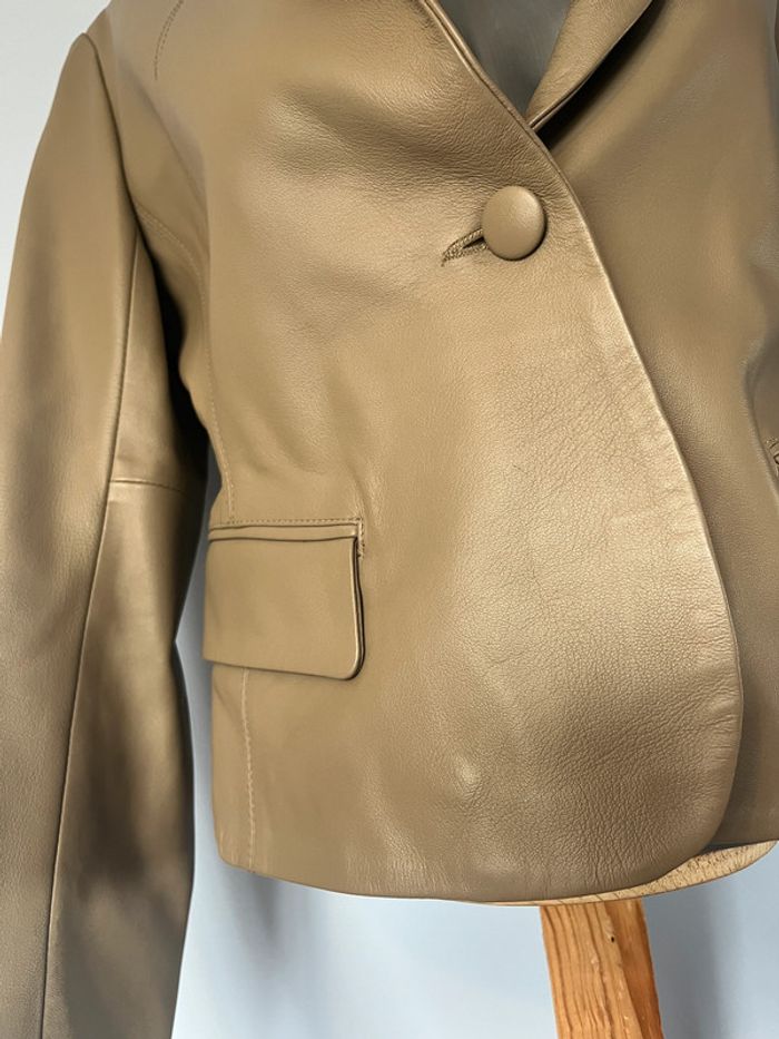 Veste cuir taupe Giorgio & Mario taille 40 - photo numéro 2
