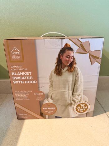 Sweat plaid à capuche ultra doux Home Deco Factory – Taille unique neuf 