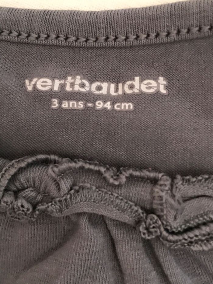 Tee-shirt à manches longues gris et violet - photo numéro 3