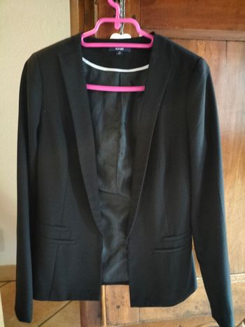 Veste blazer noir sans col