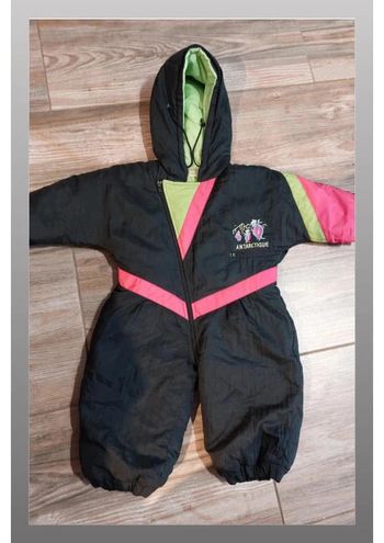 Côte de ski 12 mois noir rose verte