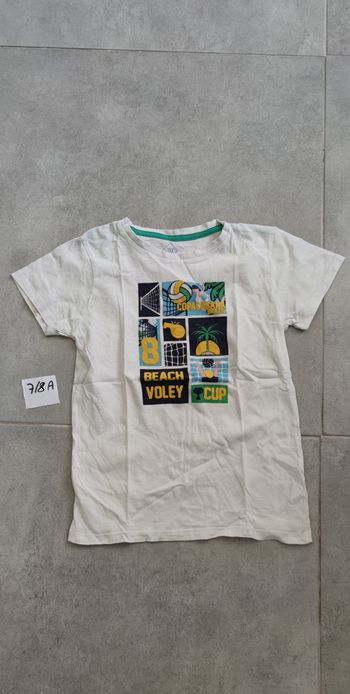 T-shirt blanc volley-ball garçon 7/8 ans