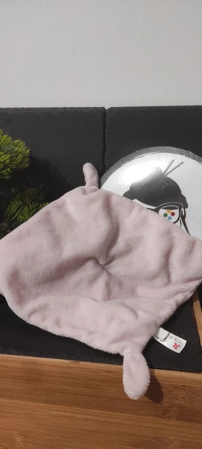 doudou lapin nicotoy rose pois echarpe rouge cocard vert orange Rond Ovale Carré - photo numéro 2