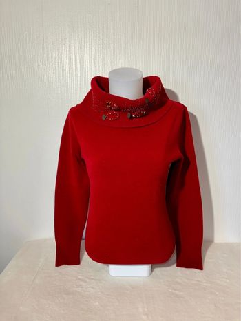 Pull col montant femme rouge N Fashion - Taille S/M