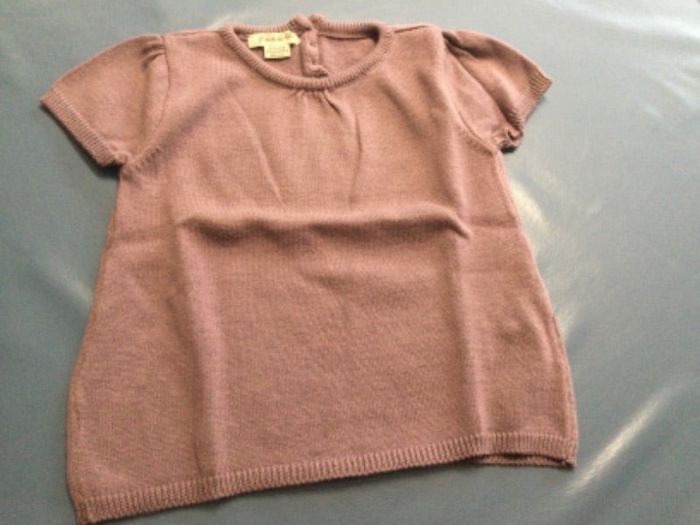 pull grain de blé 23 mois 2 ans tbe prune 100 % coton