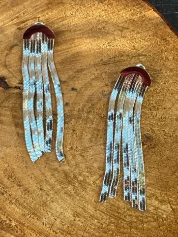 Longues boucles d’oreilles chaînes épaisses pont acier inoxydable argent