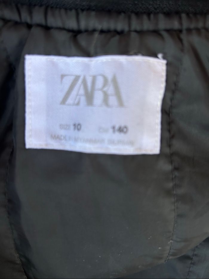 ZARA blouson bomber simili noir capuche garçon - photo numéro 3