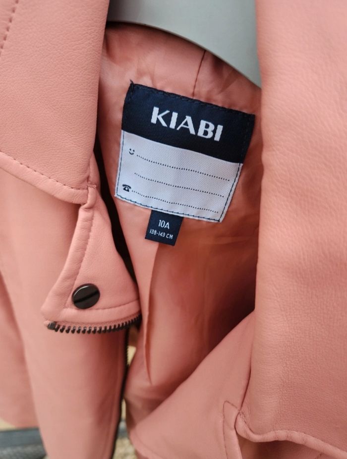 Veste en simili cuir rose kiabi 10ans - photo numéro 5