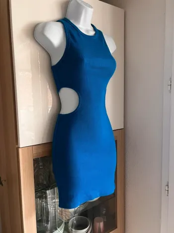 Robe moulante côtelée Zara taille s