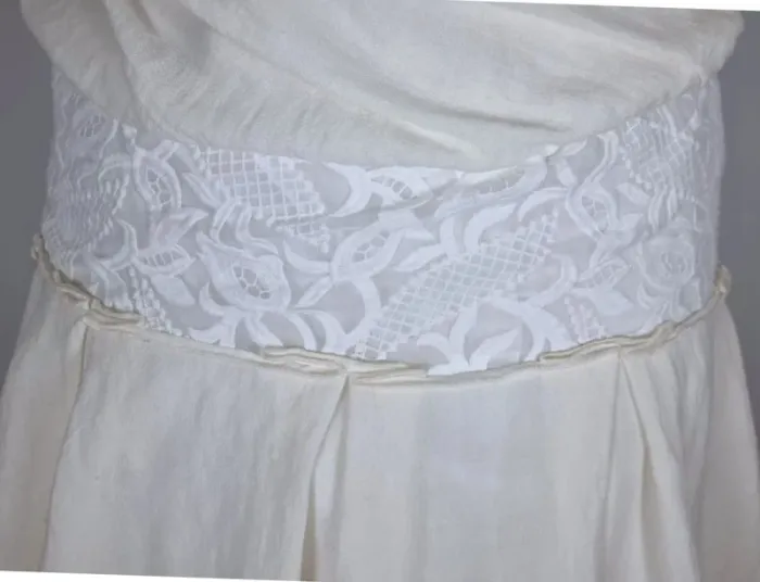 Robe courte Maje légère crème et dentelles blanches T1/36/S - photo numéro 5