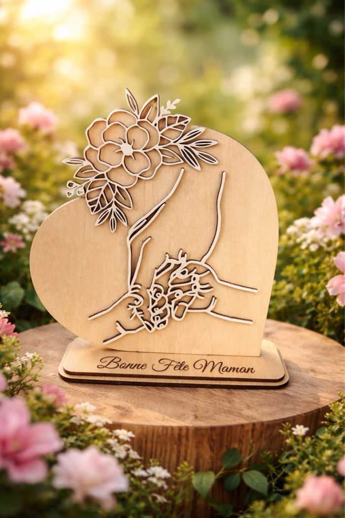 Cadre fête des mères en bois