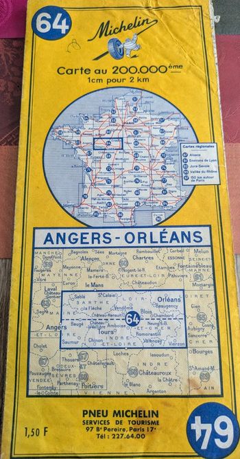 Carte Michelin angers Orléans