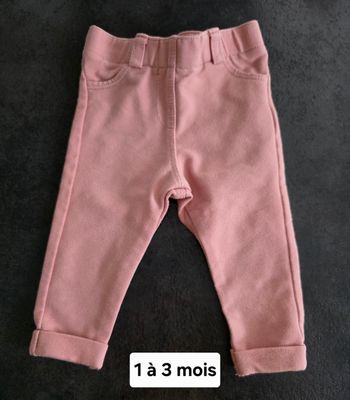 Pantalon legging rose 3mois