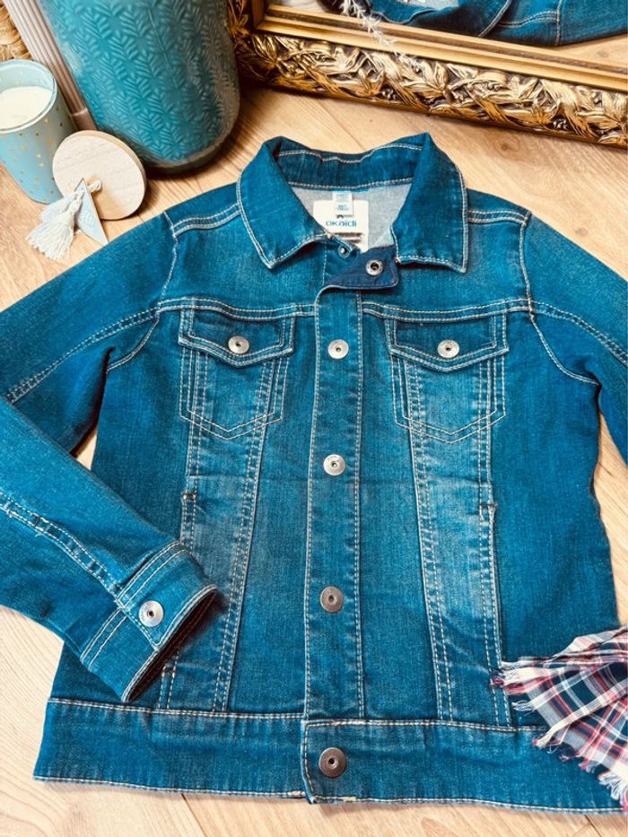 Taille 8 ans veste en jean et chèche garçon TAO Okaidi bleue 💙 - photo numéro 2