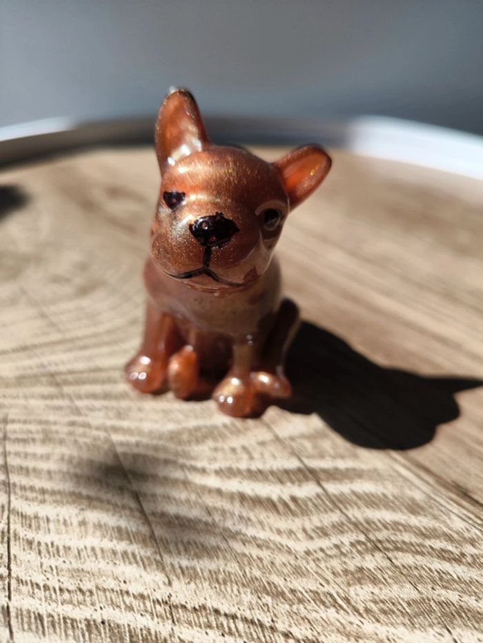 Bouledogue en résine marron neuf - photo numéro 2