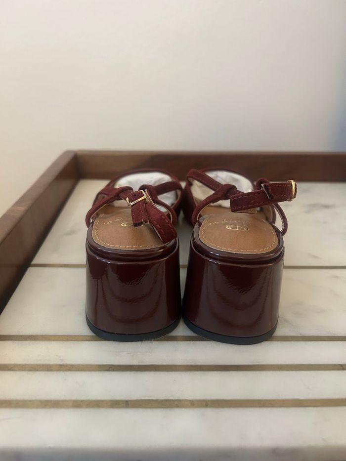 Escarpins Slingback style Jonak, taille 36, bordeaux - photo numéro 4