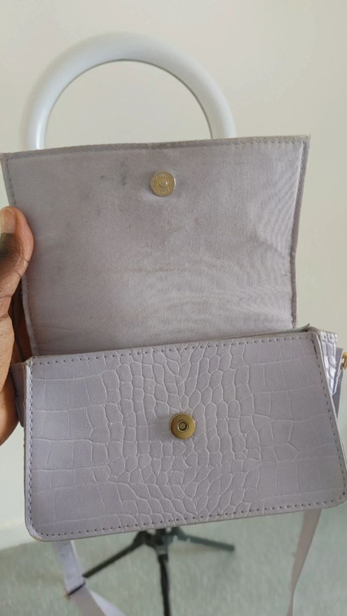 Sac à main bandoulière chêne doré violet lilas - photo numéro 4