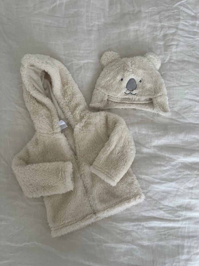 Veste + bonnet moumoute