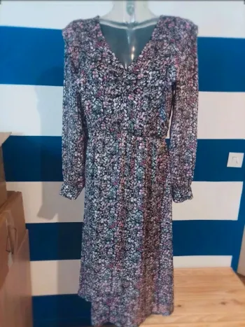 Robe longues manches longues fleuri Kiabi femme taille 40