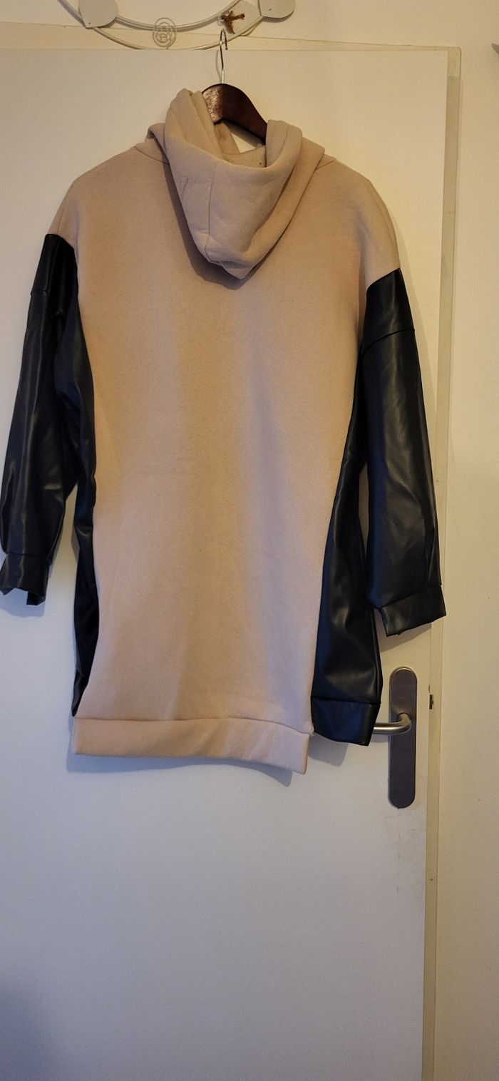 Sweat bimatiaire simili cuir - photo numéro 5