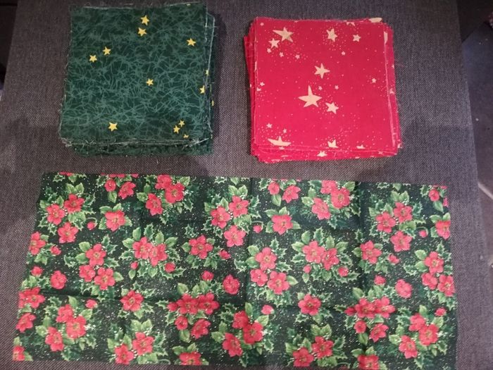 Lot de 125 morceaux de tissu de Noël