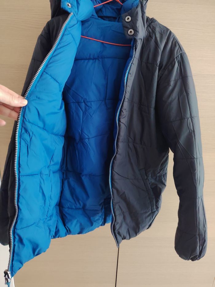 Veste matelassée réversible 14-16 ans, noir et bleu