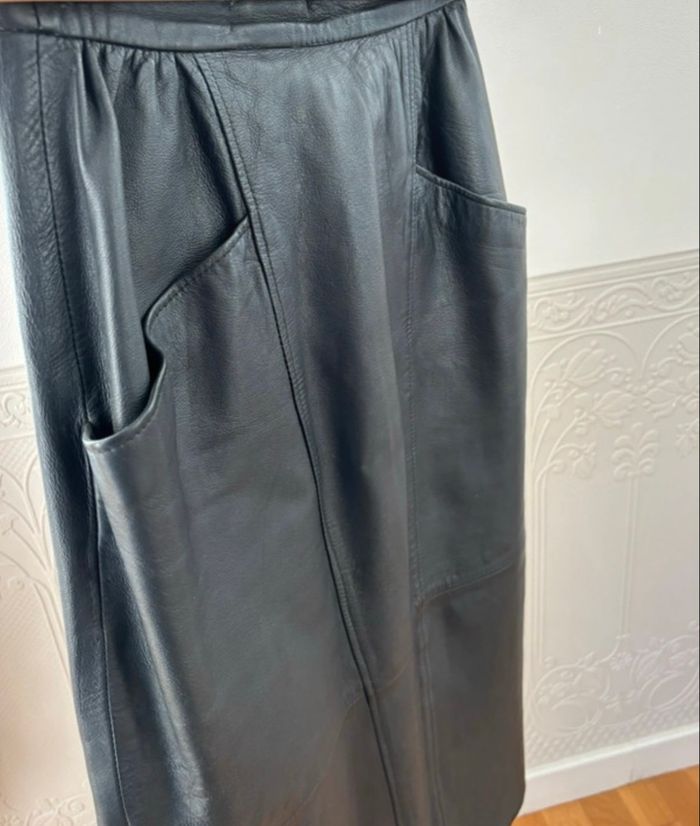 Jupe en cuir véritable - Made in France - photo numéro 3
