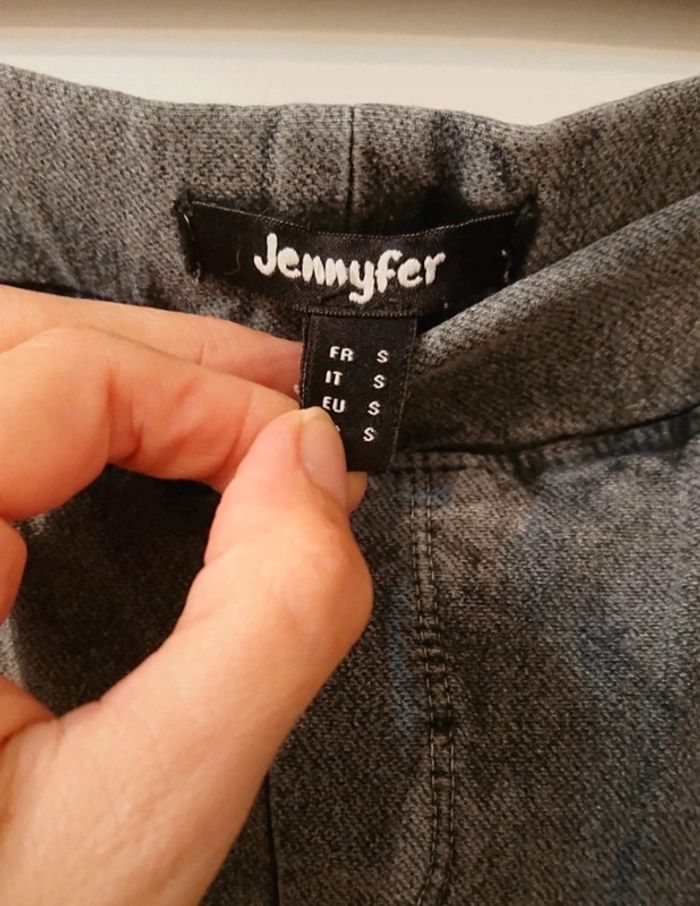 Jegging gris et simili cuir - photo numéro 3