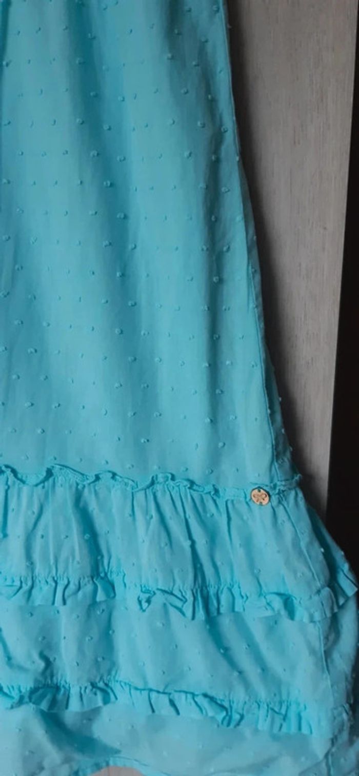 Robe "lili gaufrette" bleu clair 10 ans état comme neuve - photo numéro 2