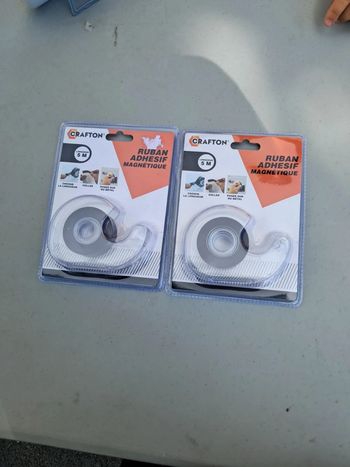 Lot de 2 ruban adhesif magnitique