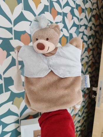 Doudou plat marionnette ourson ours nounours nattou