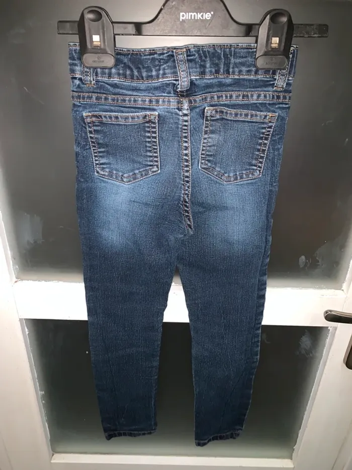Jean slim enfant bleu foncé, effet délavé tendance 8 ans - photo numéro 2
