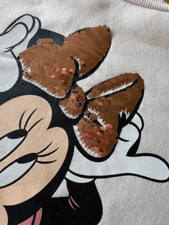 Sweat blanc cassé ML Minnie Mouse avec noeud à sequins réversibles - Taille 4 Ans - photo numéro 7