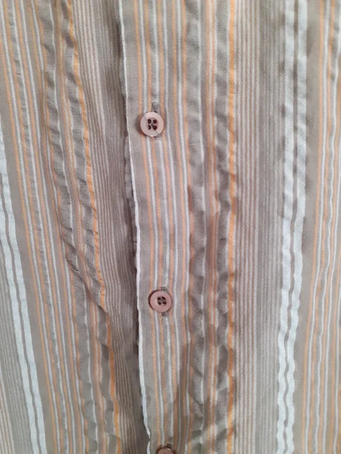 Chemise à rayures marron et orange taille XL - photo numéro 7