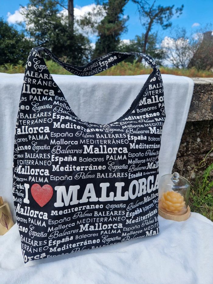 🎒 Sac noir fourre tout/ Plage "I Love Mallorca" 🎒 - photo numéro 4