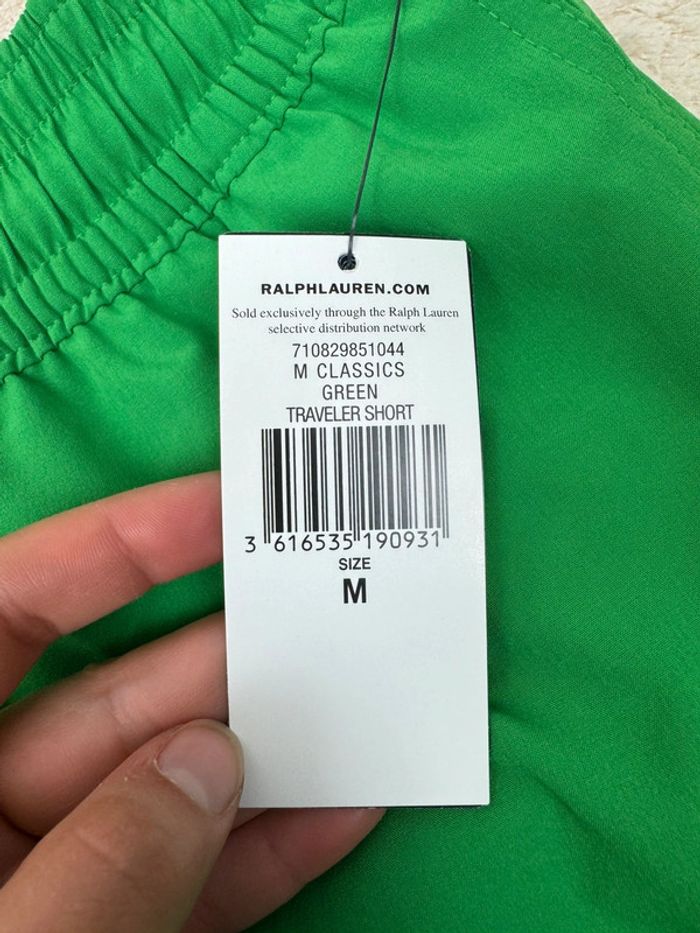 Short de Bain Ralph Lauren Vert Uni Neuf Taille M - photo numéro 8